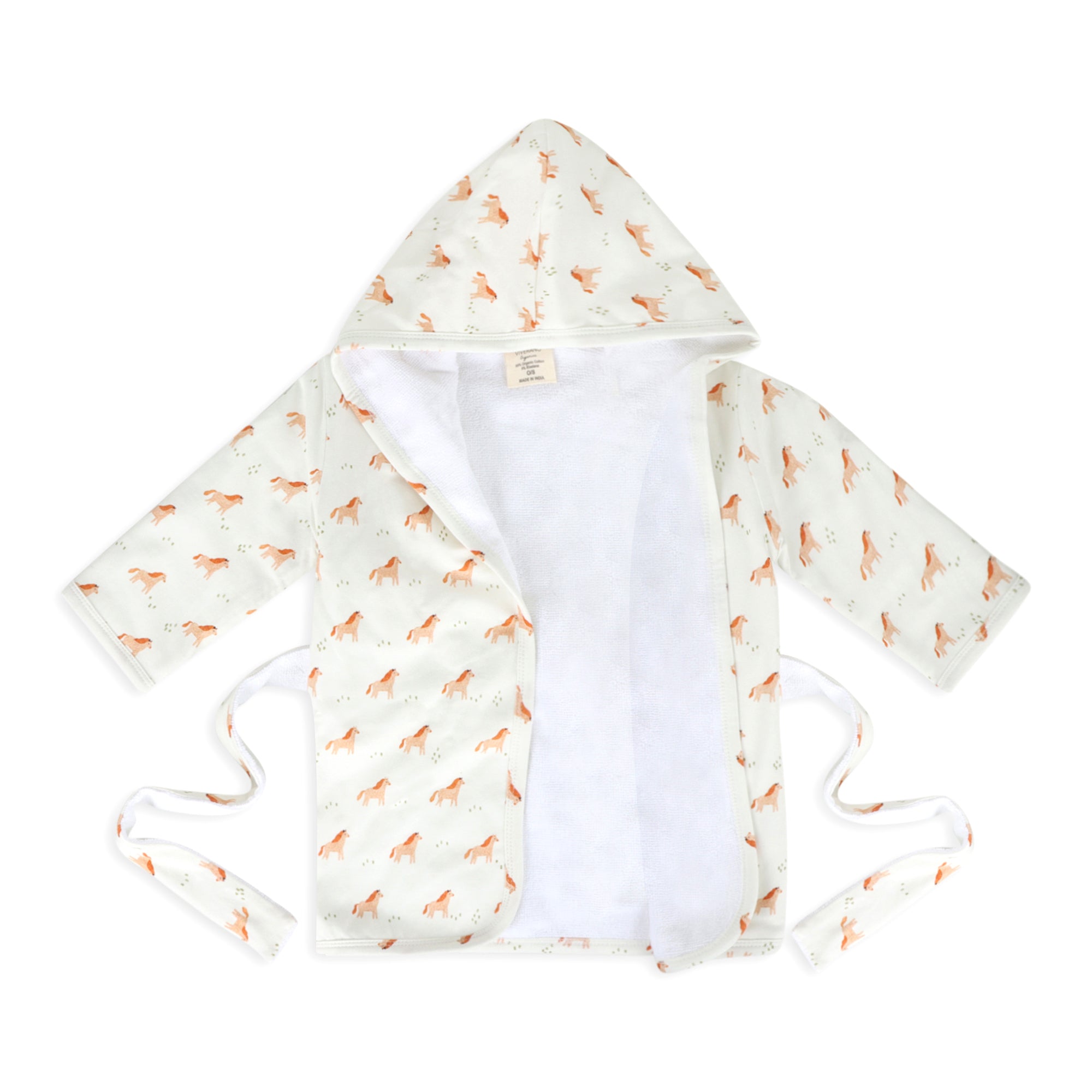 Horse Baby Bathrobe Open (Organic Jersey)