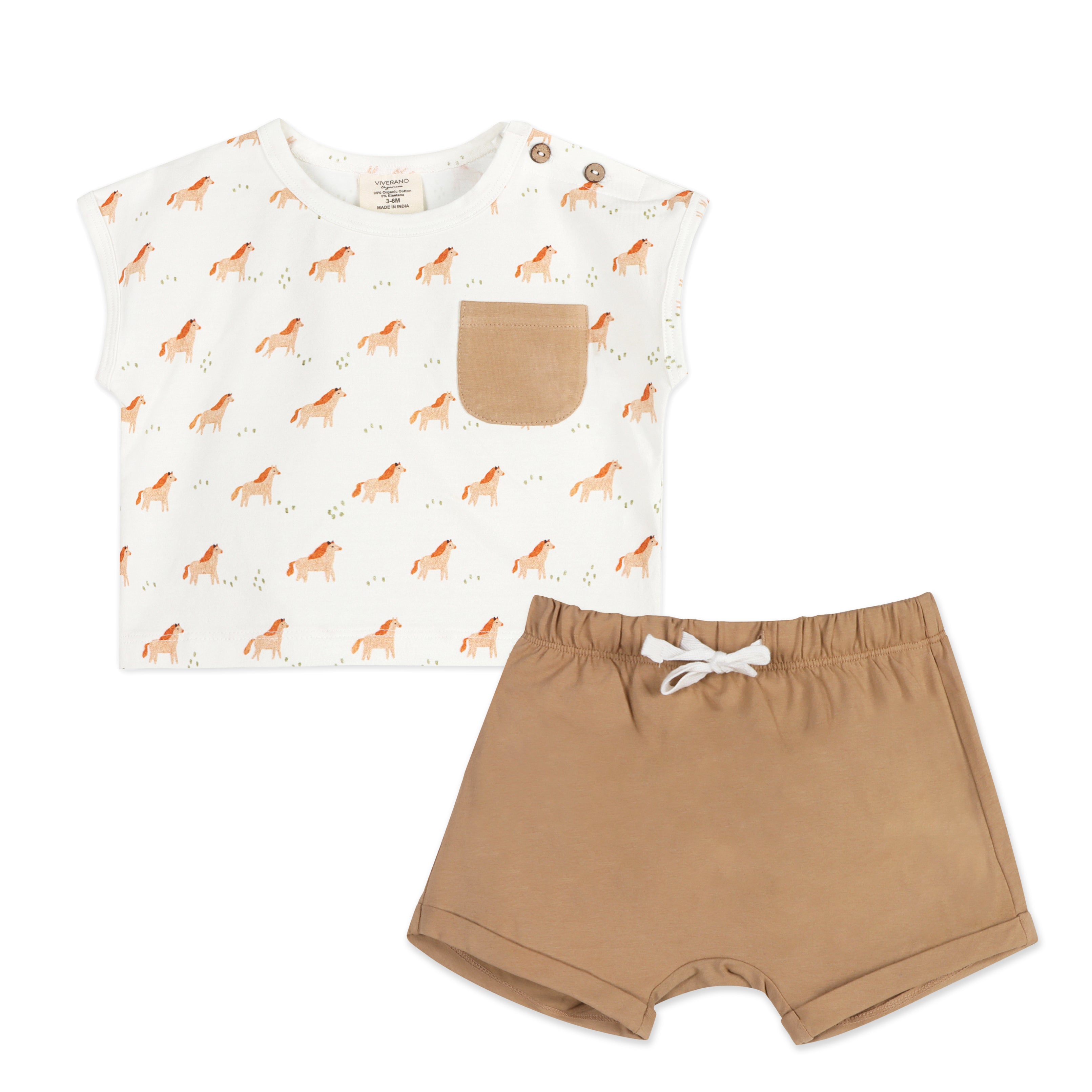 Horse Baby Tee & Shorts (Organic Jersey)