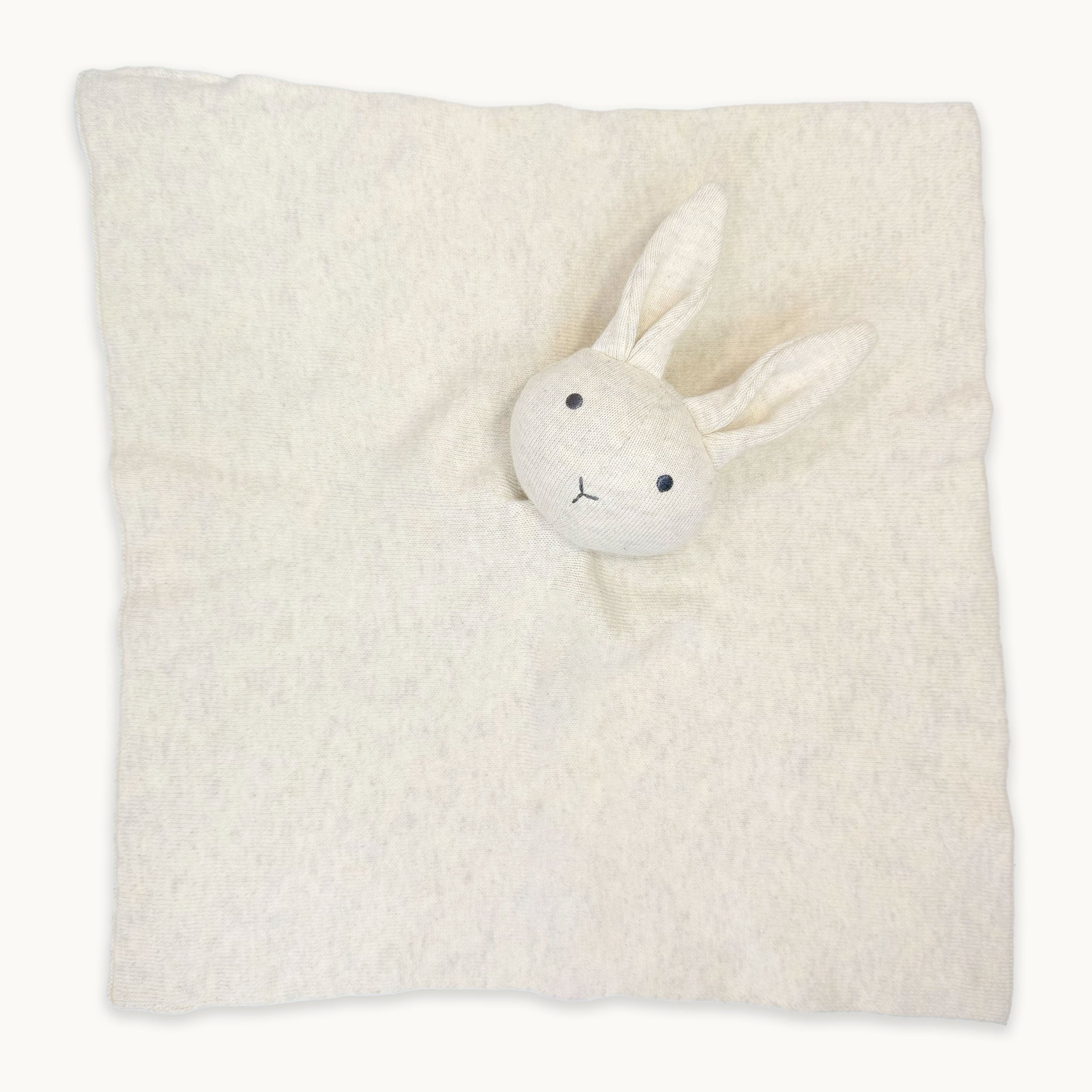 Natural Heather Bunny - Organic Baby Lovey Security Blanket Cuddle Cloth