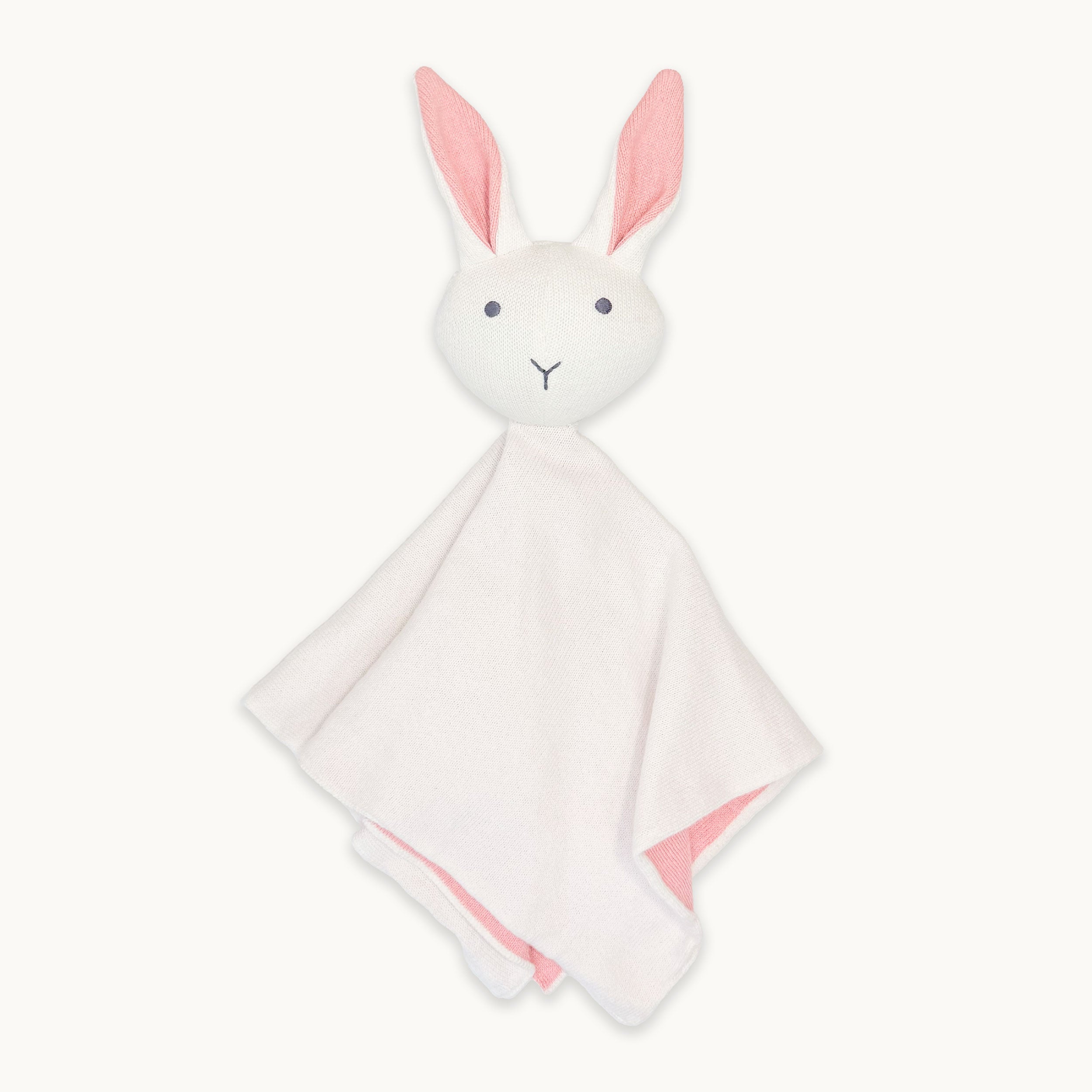 Pink Bunny - Organic Baby Lovey Security Blanket Cuddle Cloth