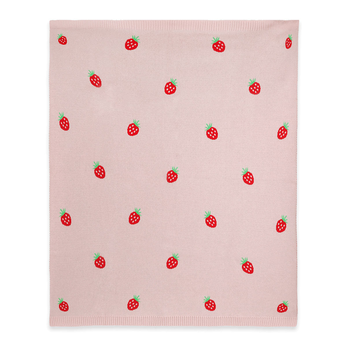 Strawberry - Organic Cotton Jacquard Sweater Knit Baby Blanket