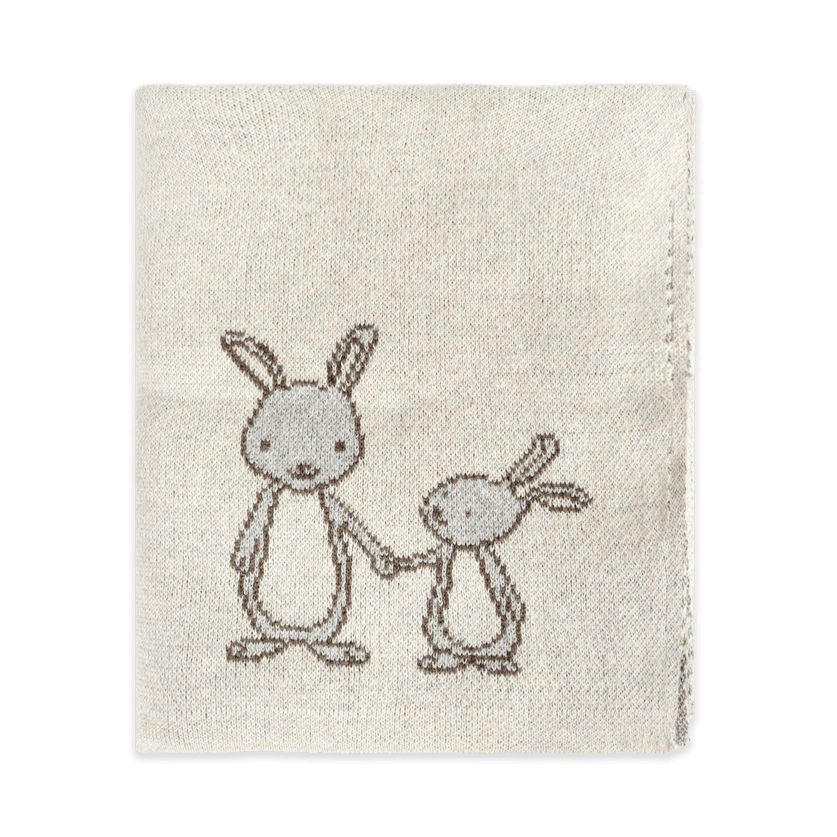 Bunny Mommy & Me - Jacquard Sweater Knit Baby Blanket (Organic Cotton)