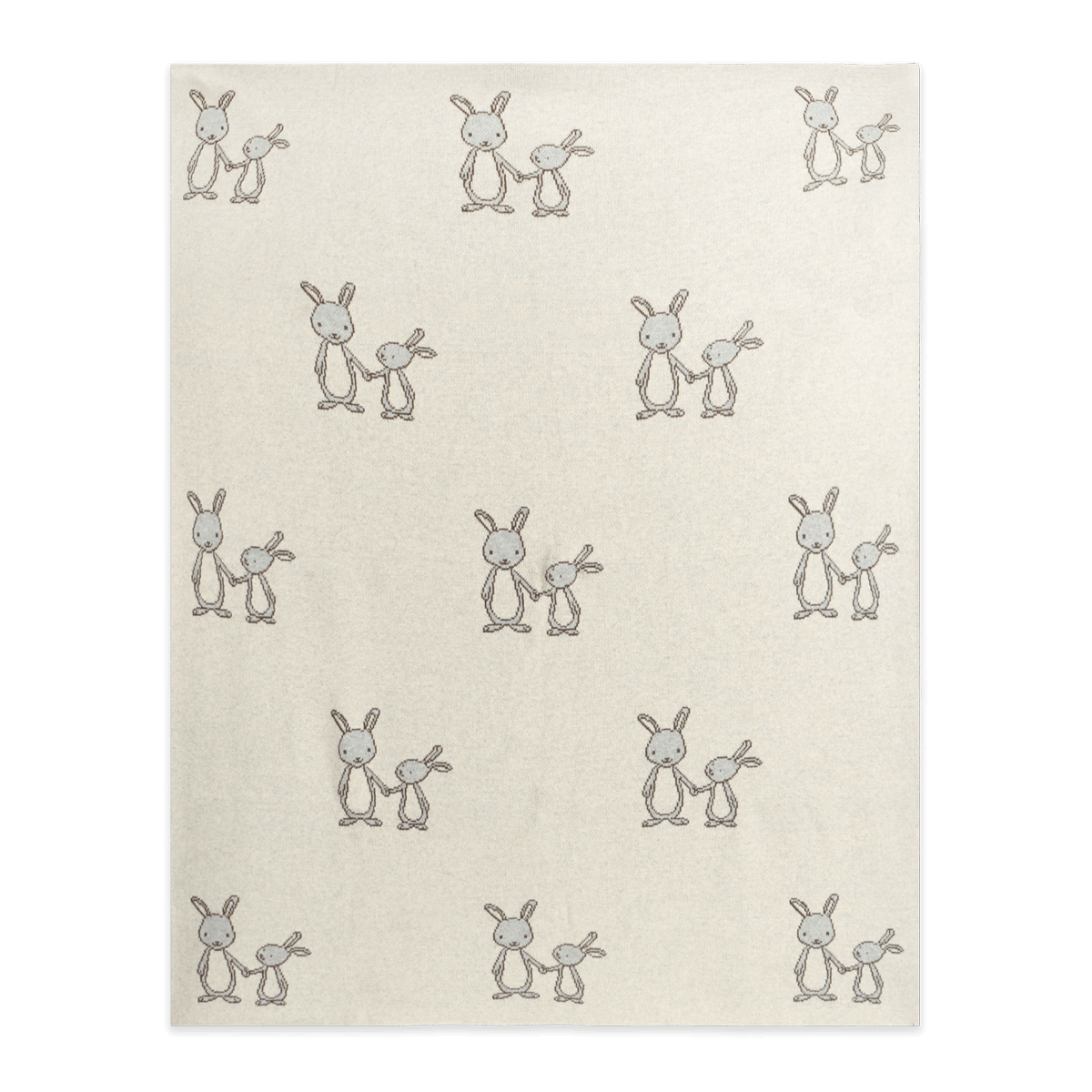 Bunny Mommy & Me - Jacquard Sweater Knit Baby Blanket (Organic Cotton)