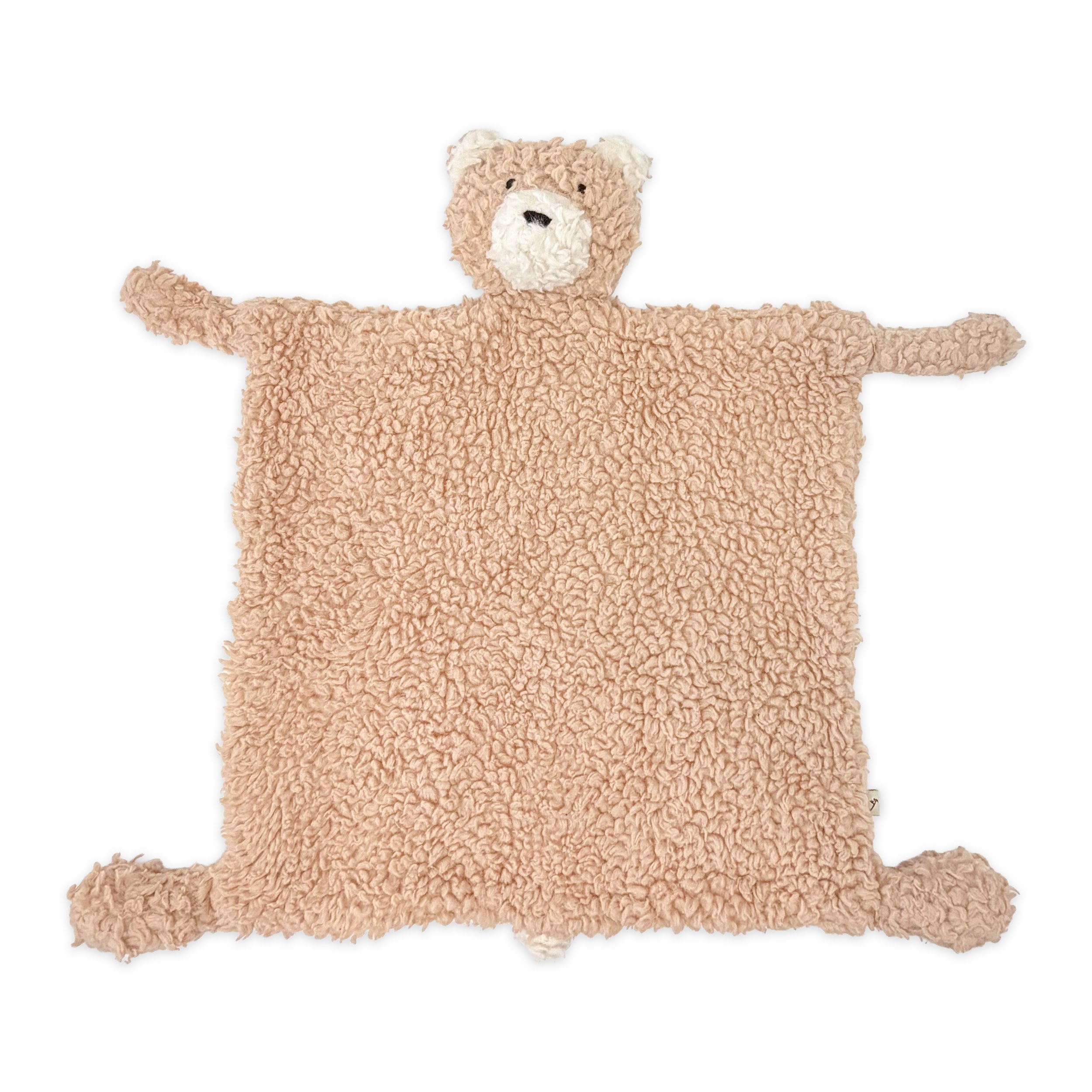 BEAR - Organic SHERPA Lovey Baby Security Blanket Cuddle Cloth (Flat)