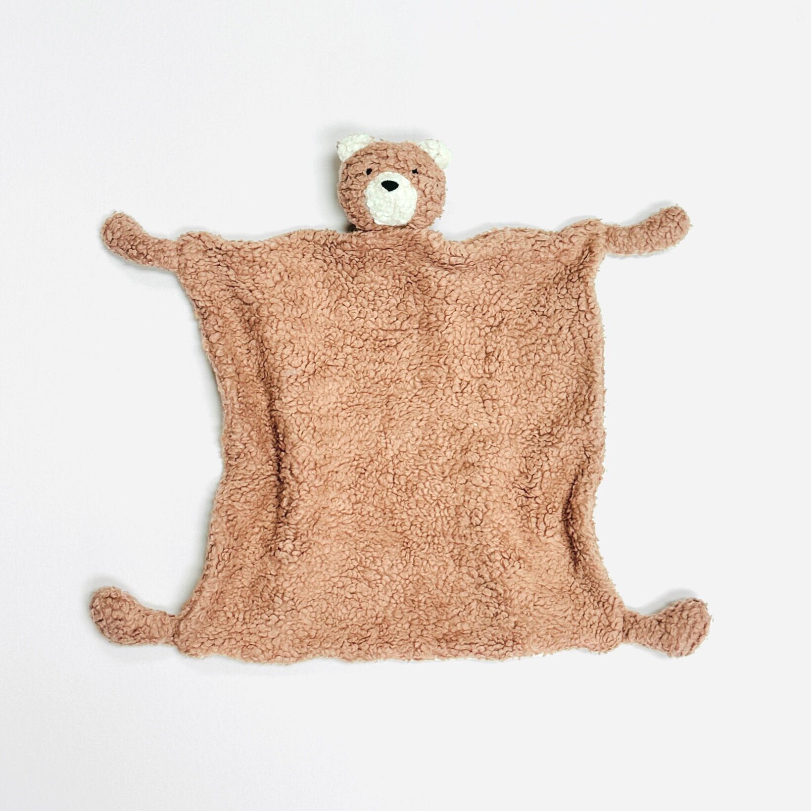 Organic SHERPA Lovey Baby Security Blanket Cuddle Cloth, Bear