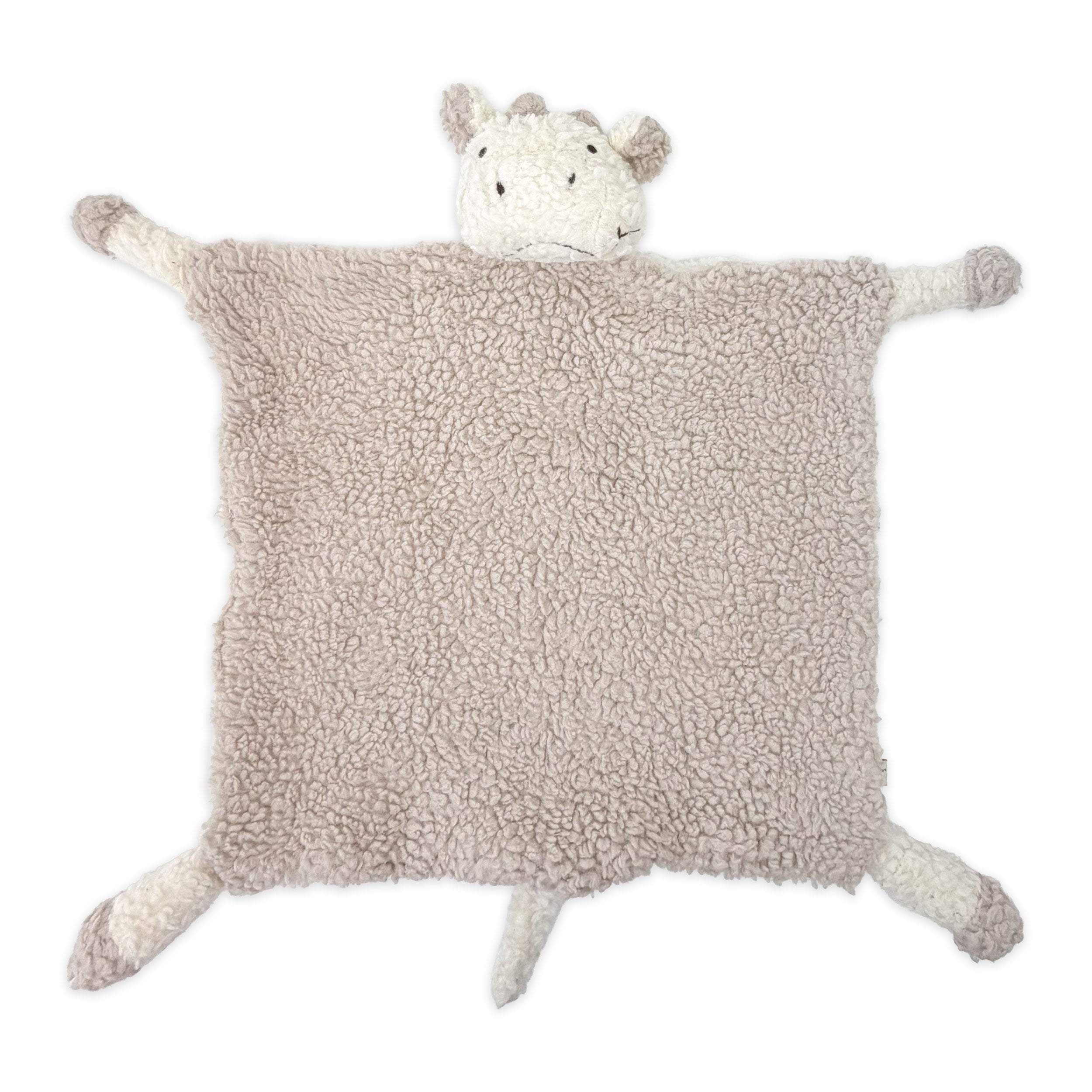 COW - Organic SHERPA Lovey Baby Security Blanket Cuddle Cloth (Flat)