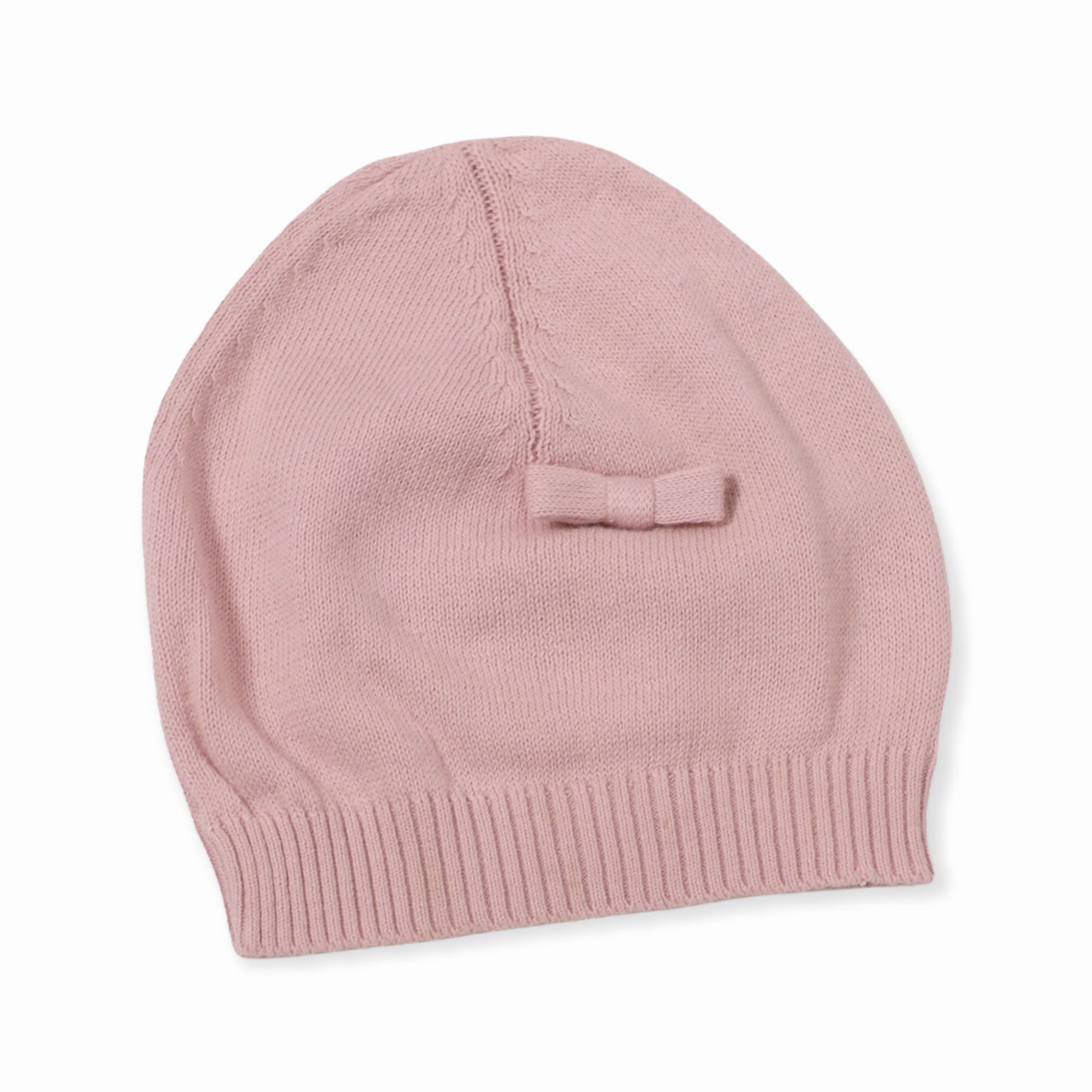 Organic Cotton Milan Earthy Knit Baby Round Hat, Mauve Pink