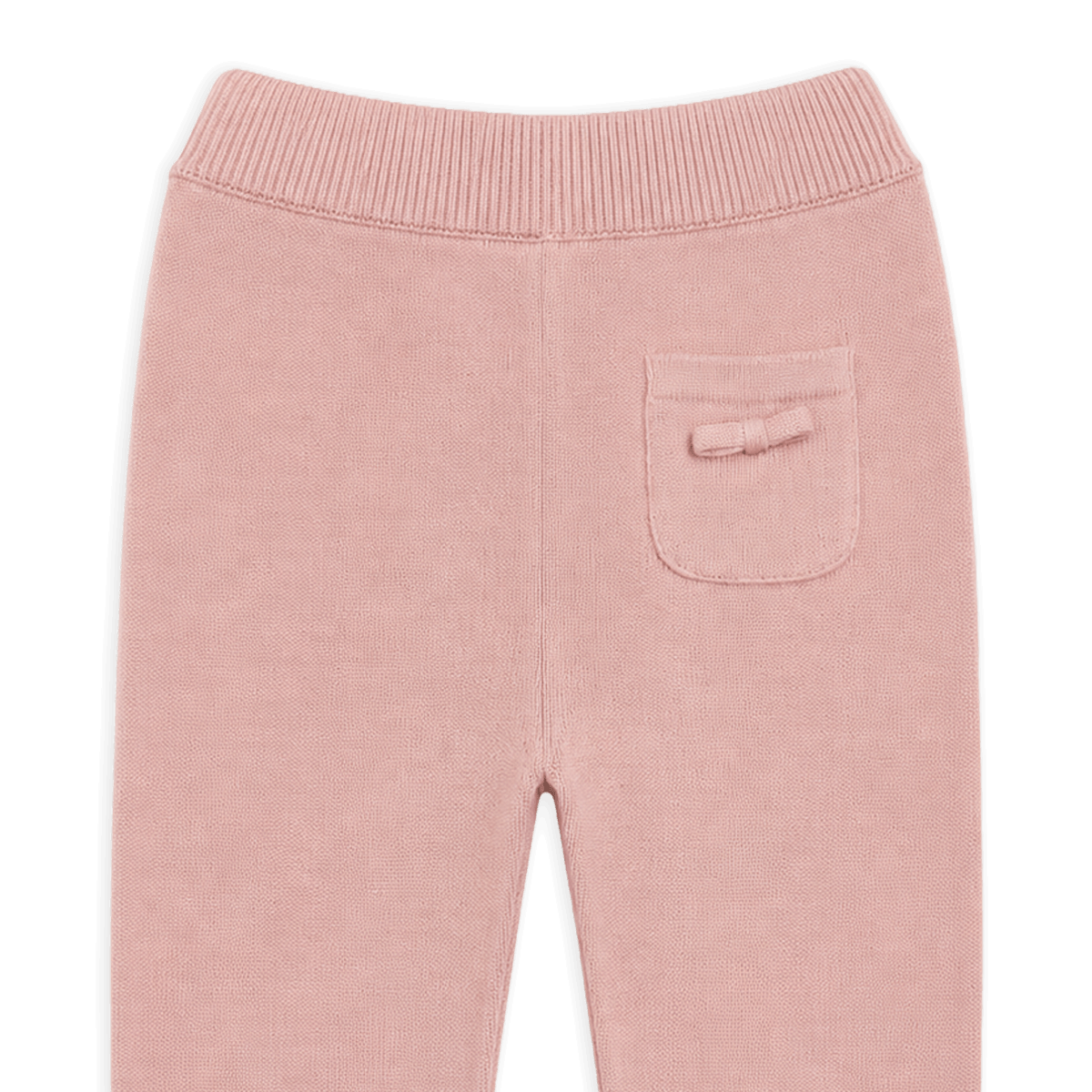 Mauve Pink Milan Earthy Sweater Knit Baby Legging Pants, Bow Detail