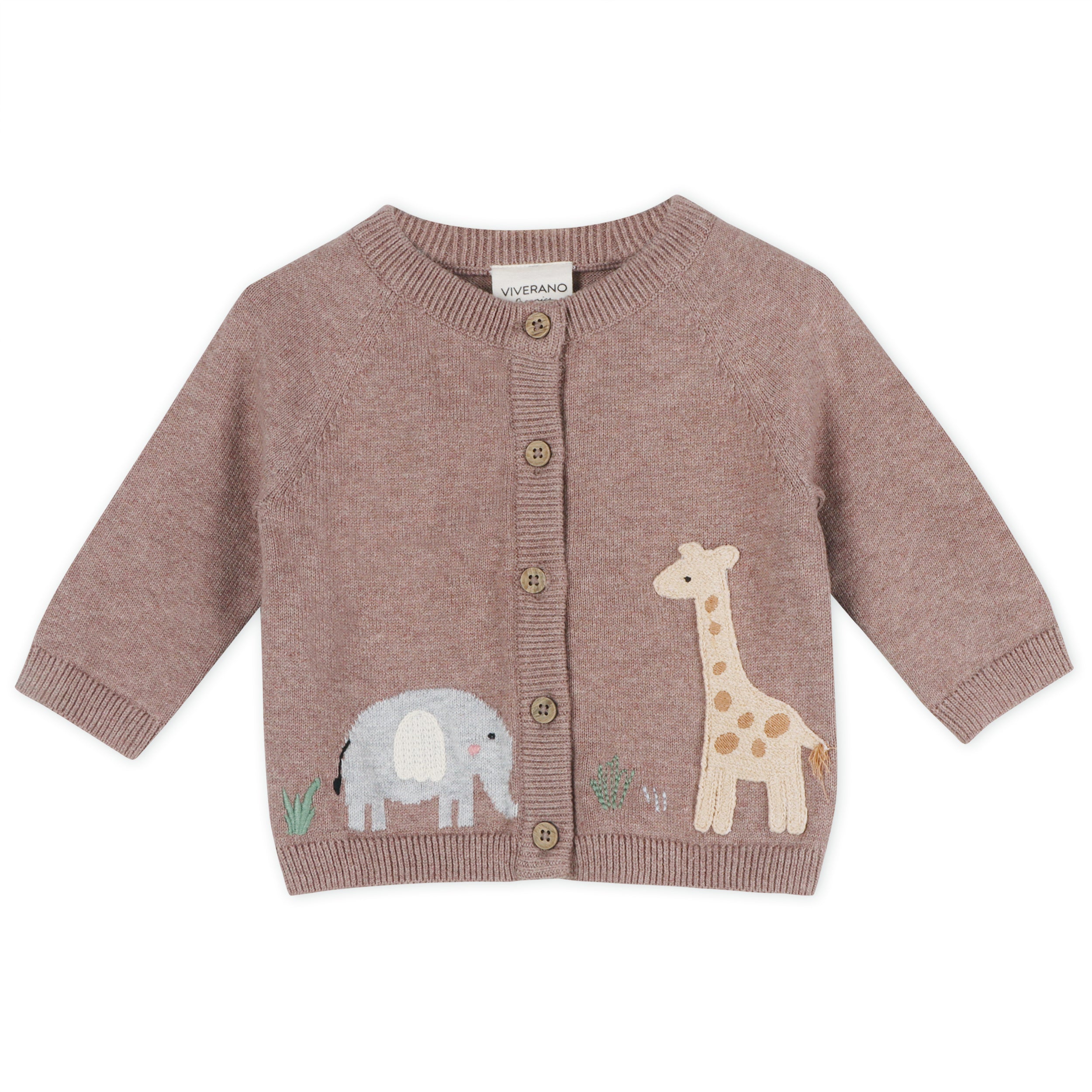 Giraffe Elephant Baby Cardigan Sweater (Organic) 