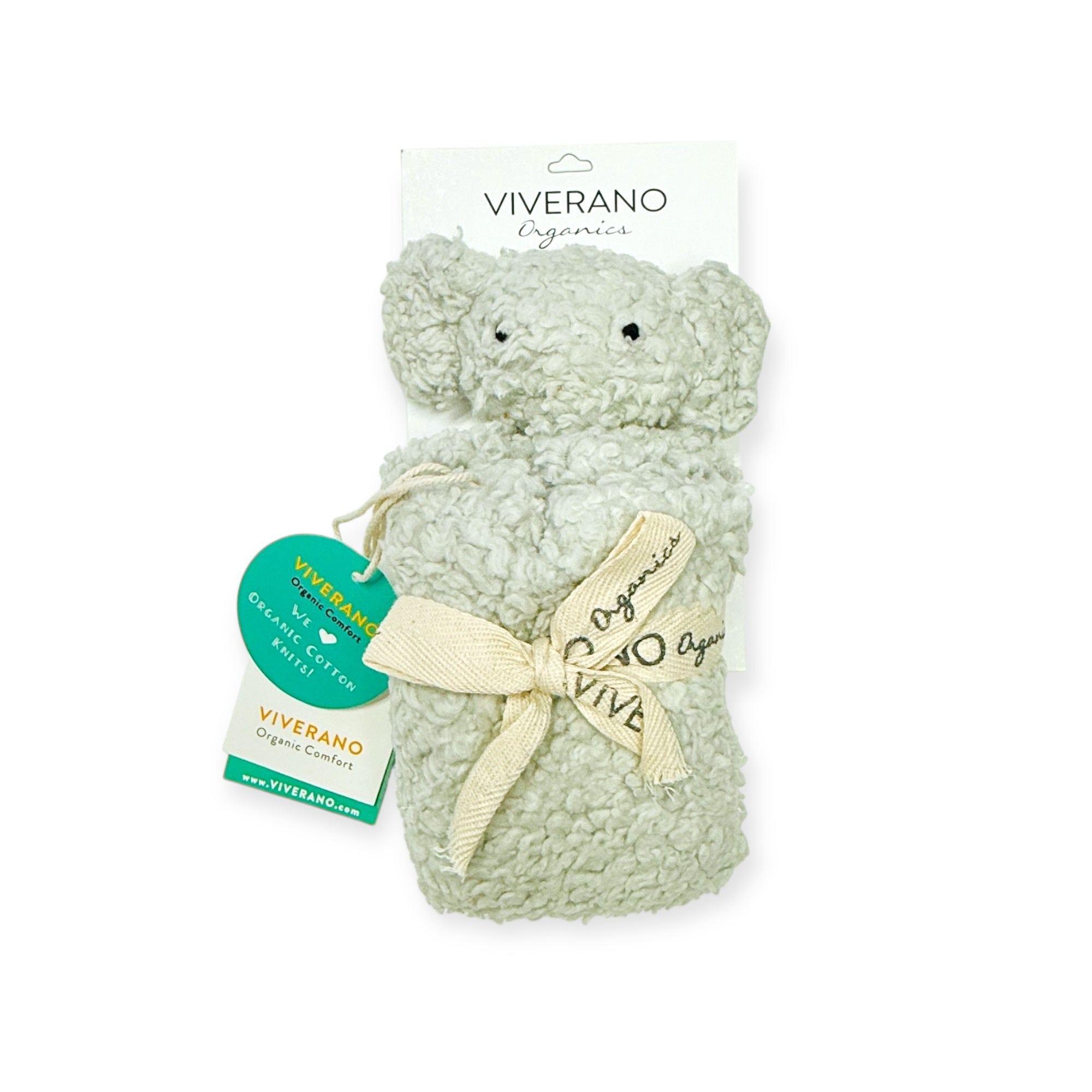 ELEPHANT - Organic SHERPA Lovey Baby Security Blanket Cuddle Cloth 