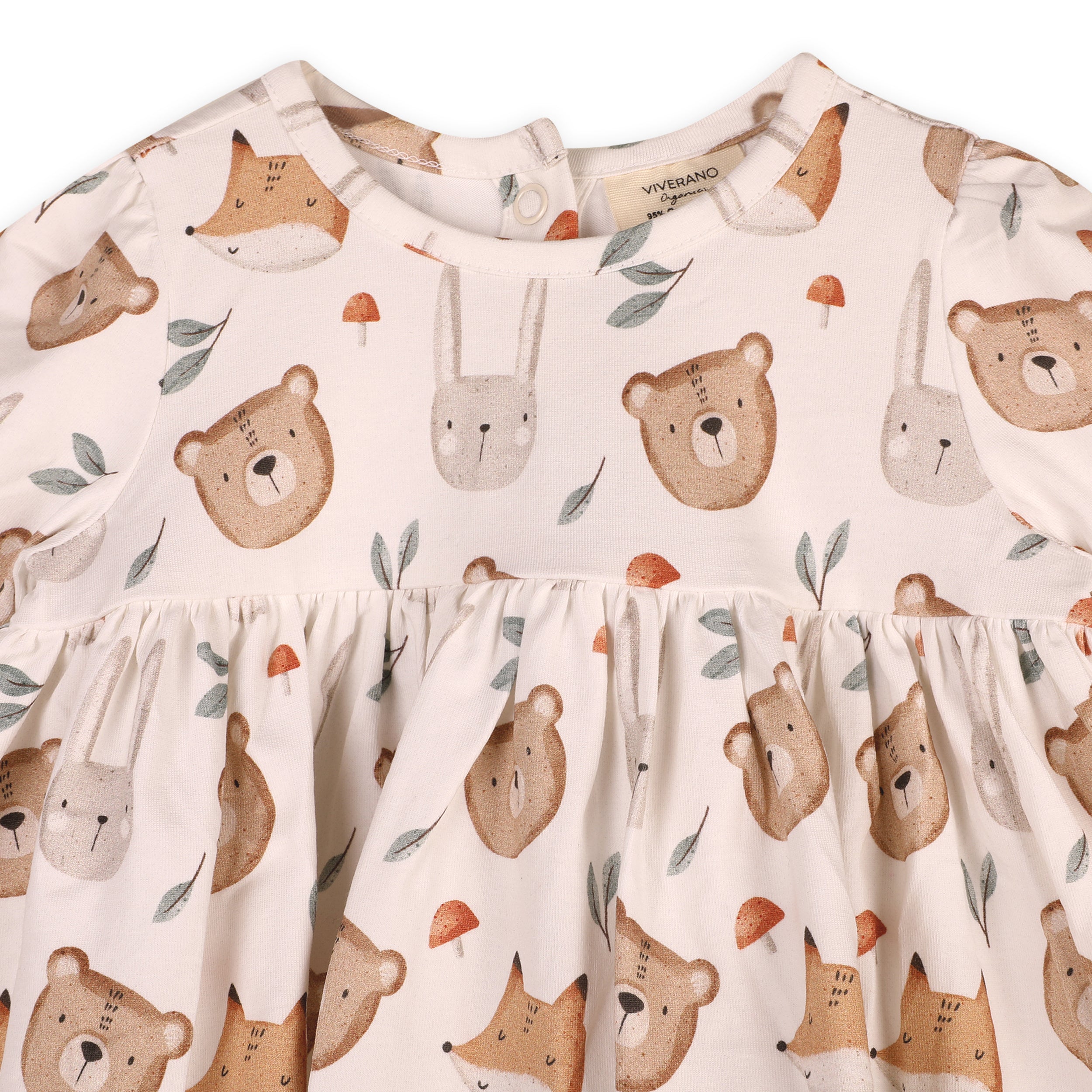 Forest Animals Fox Bear Baby Dress & Legging Set (Organic Jersey)