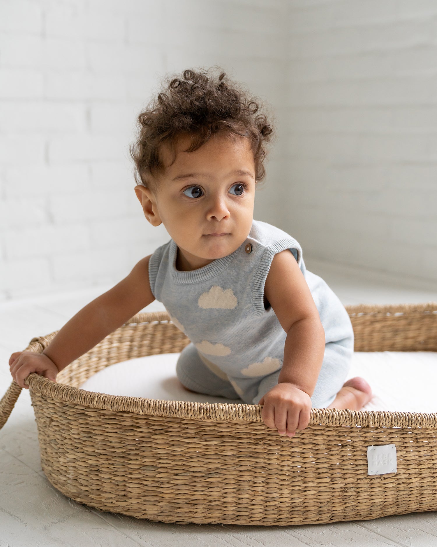 Clouds Jacquard Knit Baby Romper (Organic Cotton)