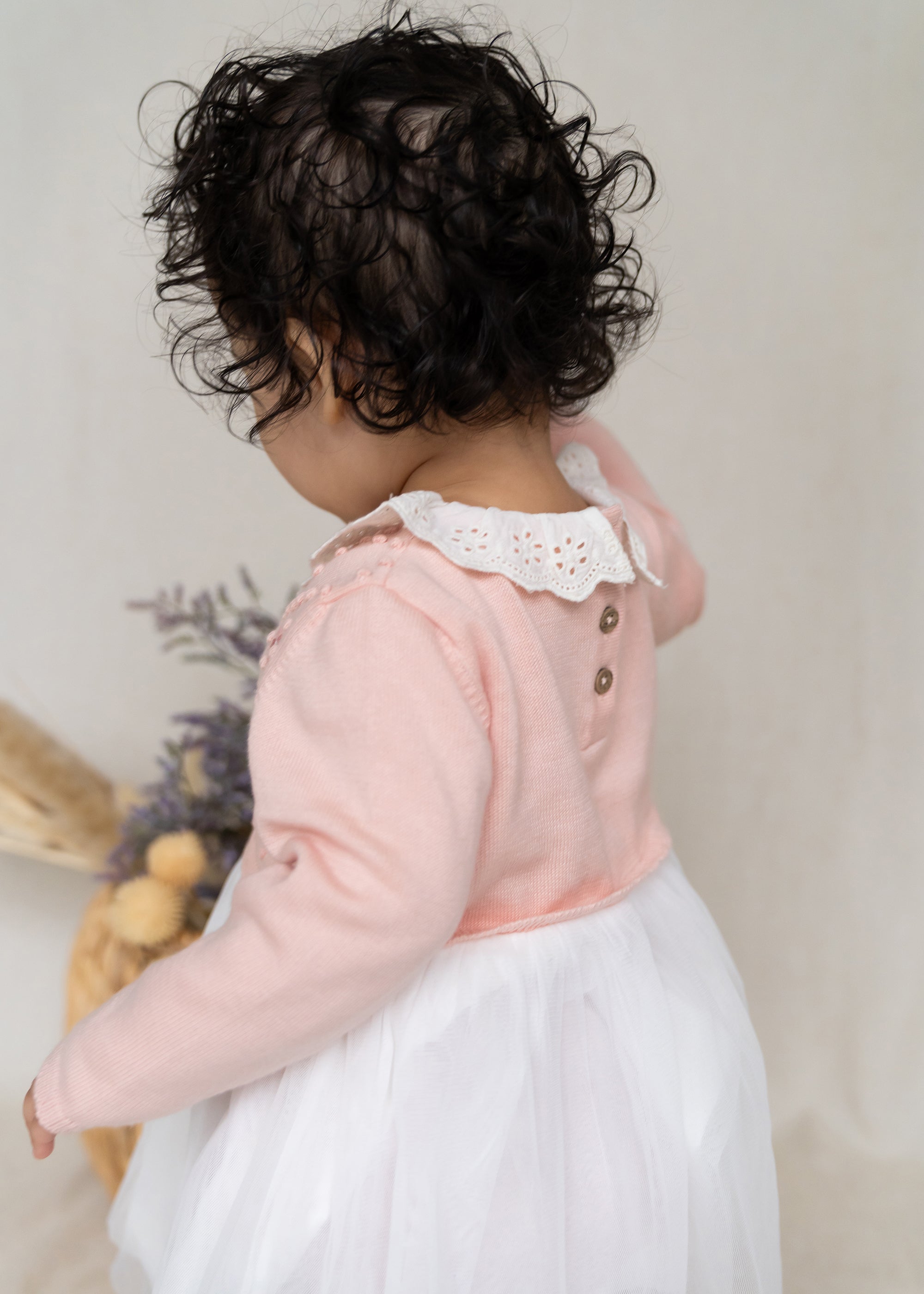 Floral Embroidered Knit Baby Tutu Dress (Organic Cotton) 