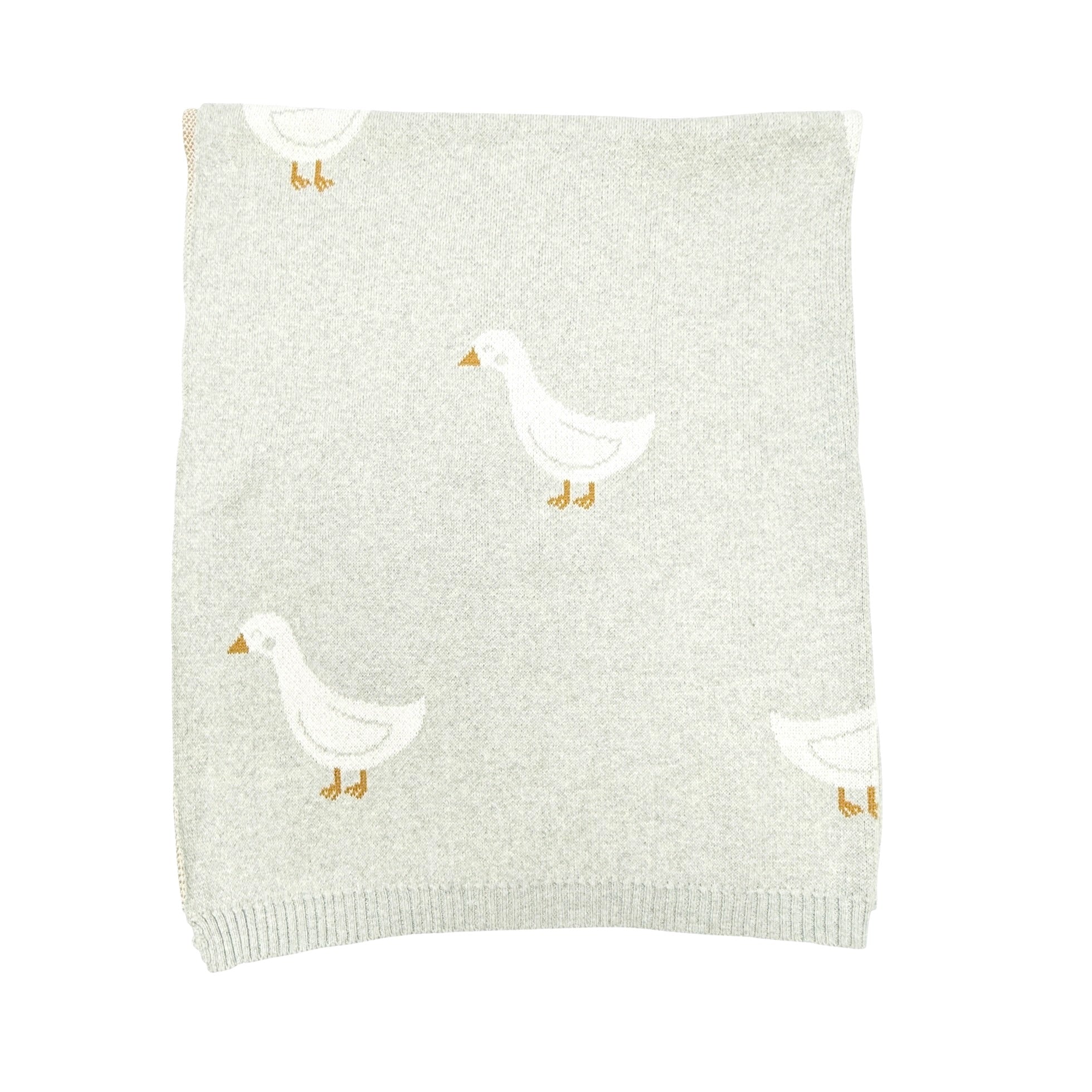 Duck Waddle - Organic Cotton Jacquard Sweater Knit Baby Blankets