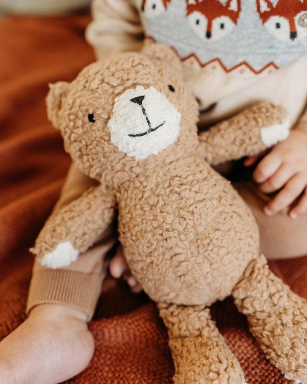 Peanut Lil Bear SHERPA Knit Stuffed Animal Soft Toy (Organic Cotton)