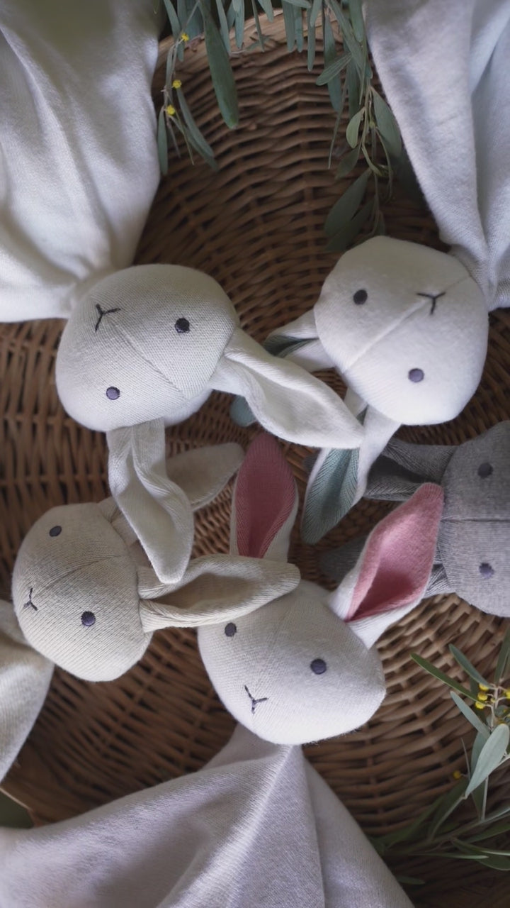 Bunny - Organic Baby Lovey Security Blanket Cuddle Cloth (5 Colors)