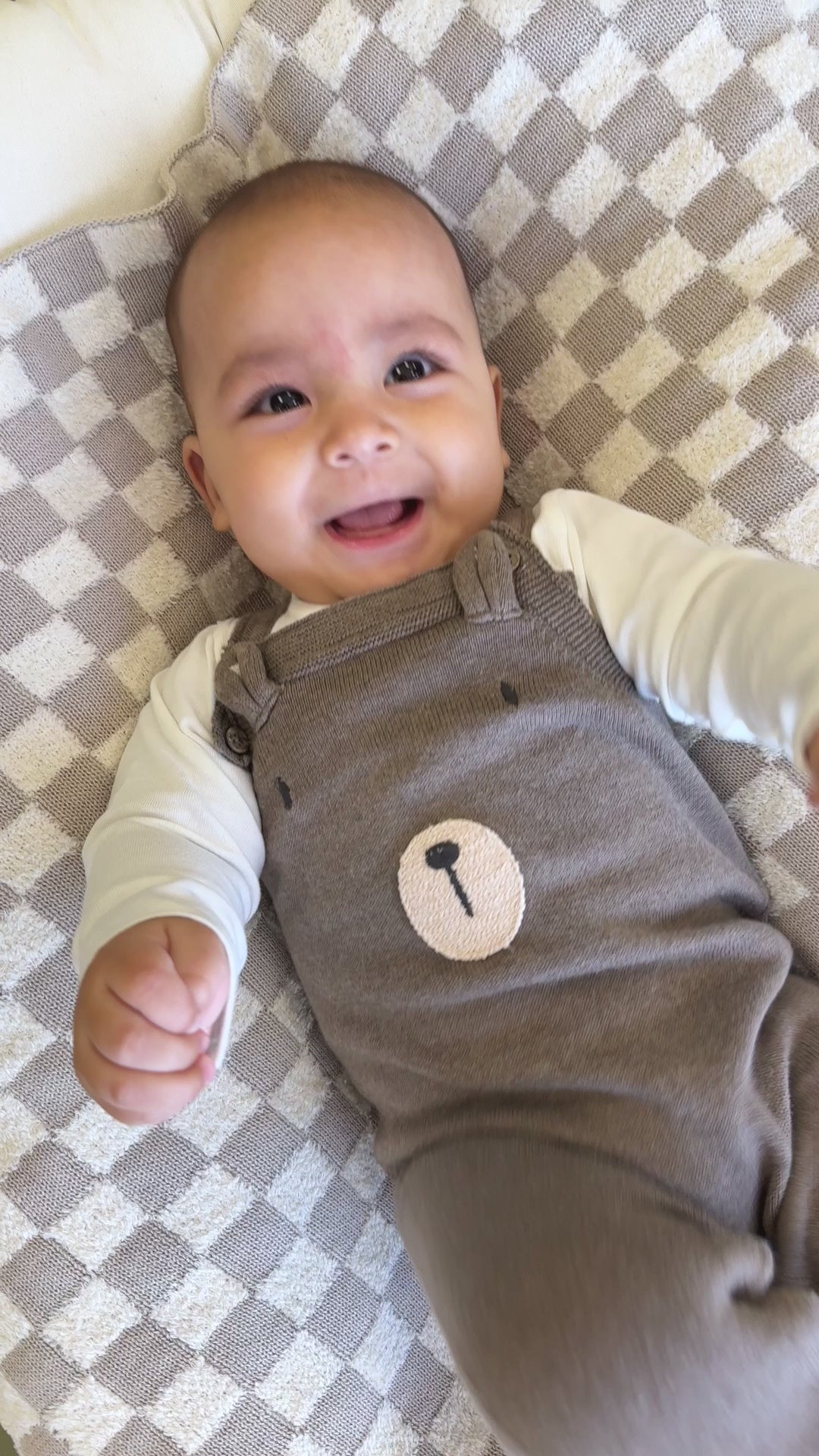 Bear Sweater Knit Organic Baby Overall & Bodysuit Set
