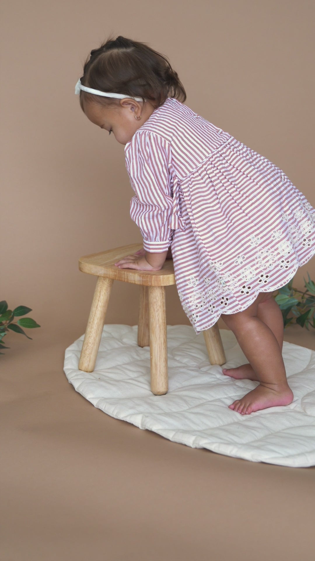 Vivienne Striped Embroidered Baby Dress & Bloomer Set (Organic Cotton)