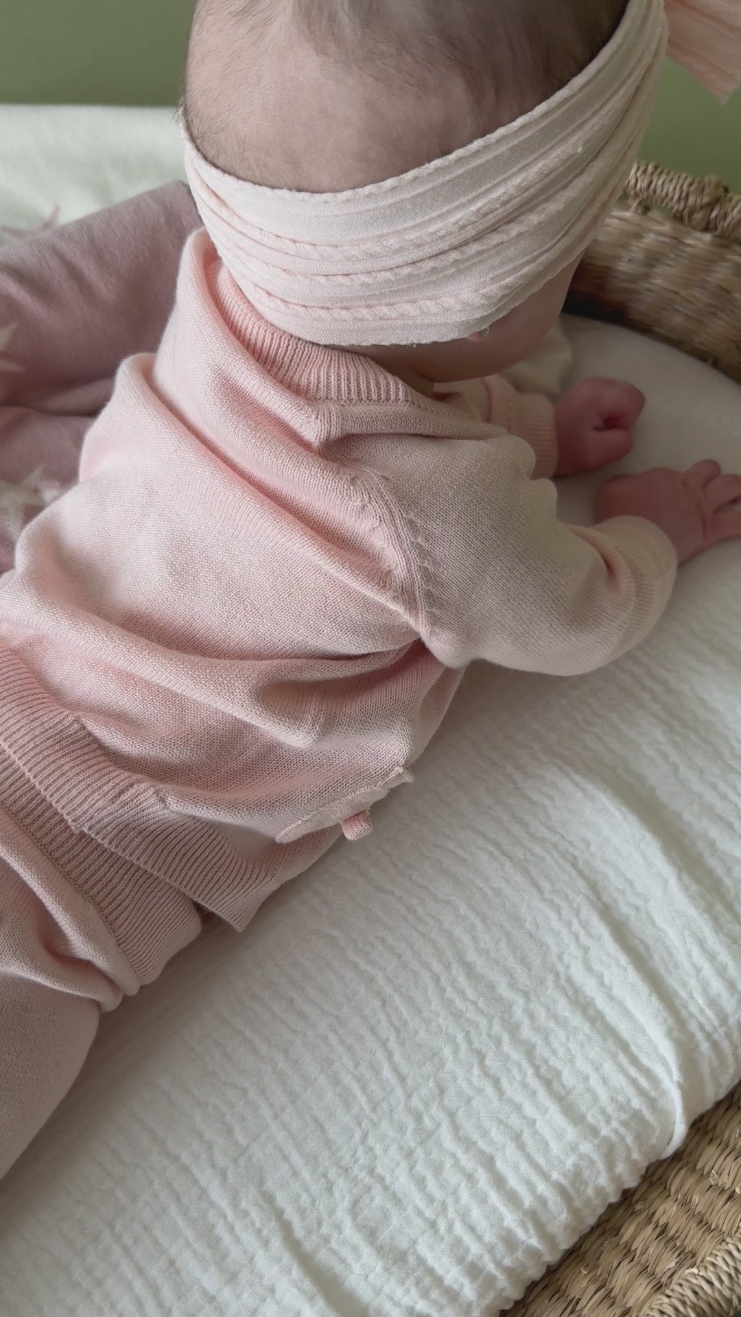 Blush Milan Knit Baby Pocket Pants (Organic Cotton)