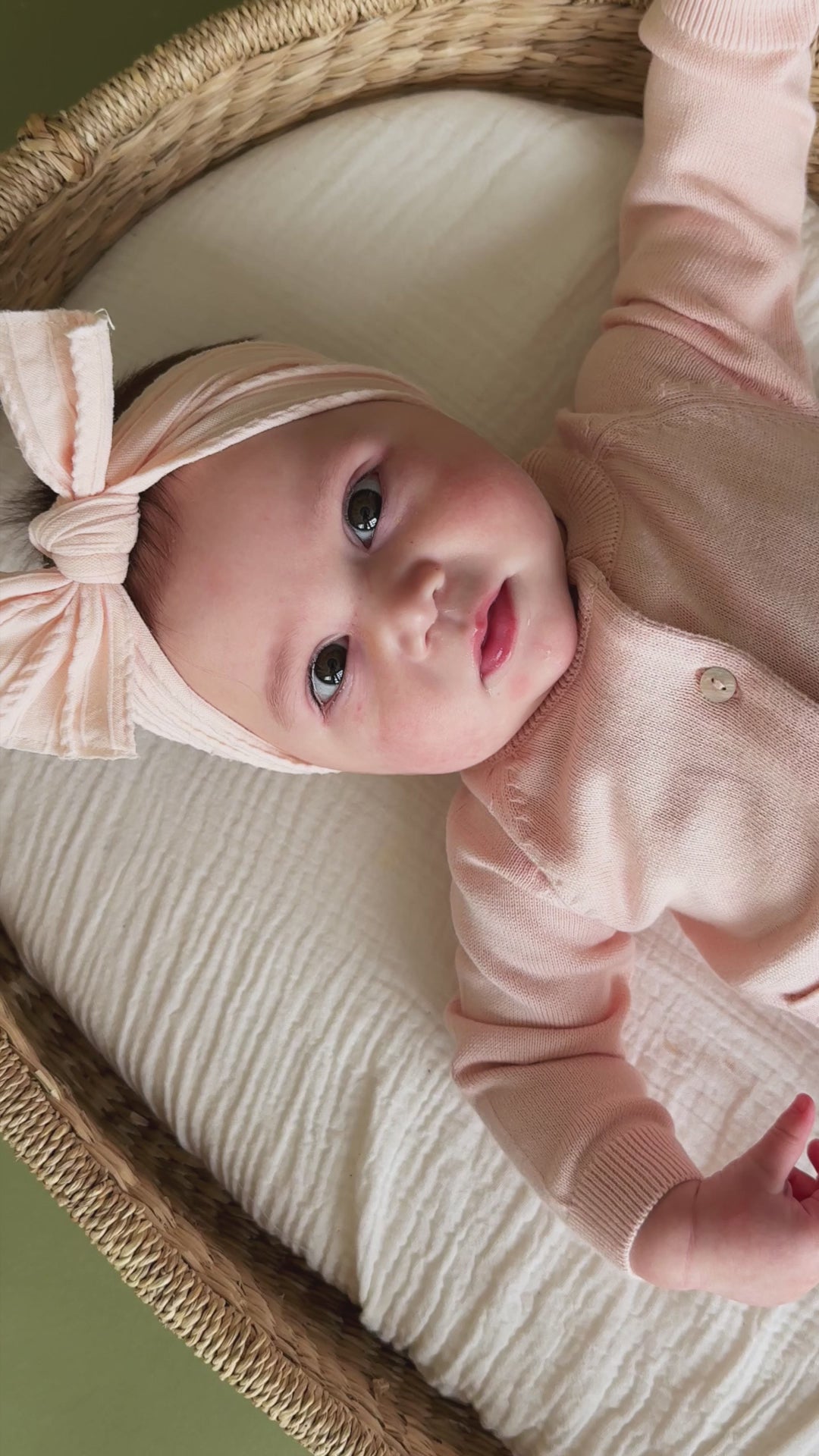 Blush Milan Organic Knit Baby Button Cardigan Sweater