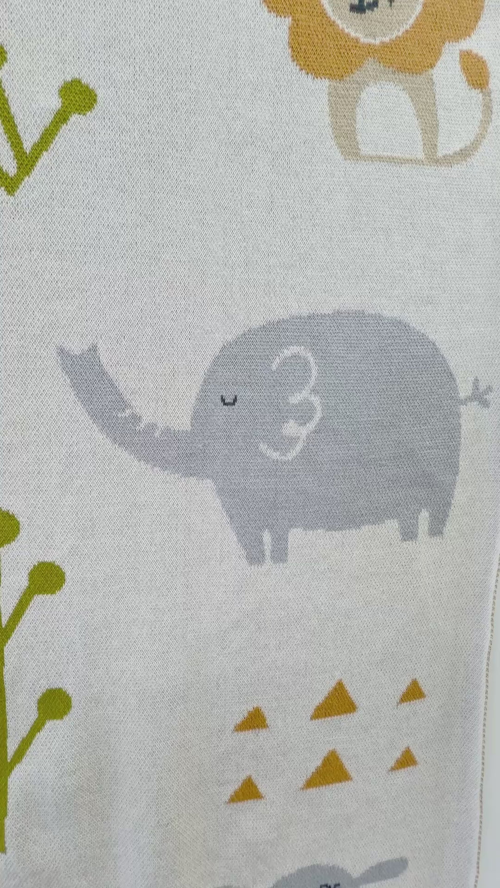 Jungle Friends - Jacquard Sweater Knit Baby Blanket (Organic Cotton)