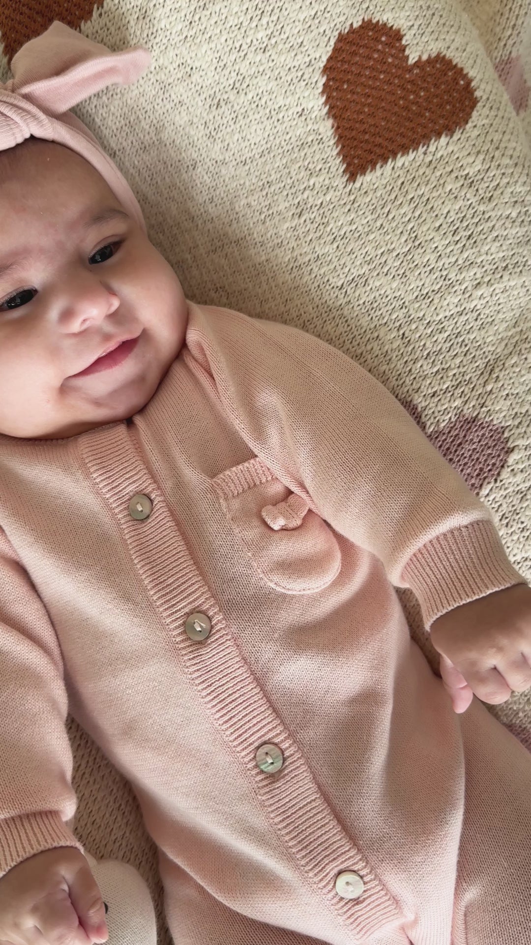 Blush Milan Knit Baby Pocket Jumpsuit (Organic Cotton)