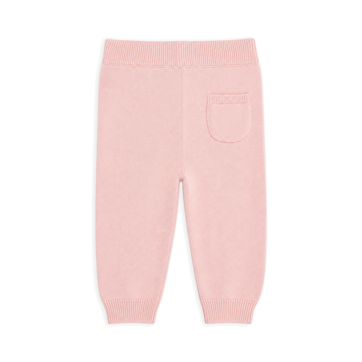 Back of Sweater Knit Baby Pocket Organic Legging Pants, Blush Pink