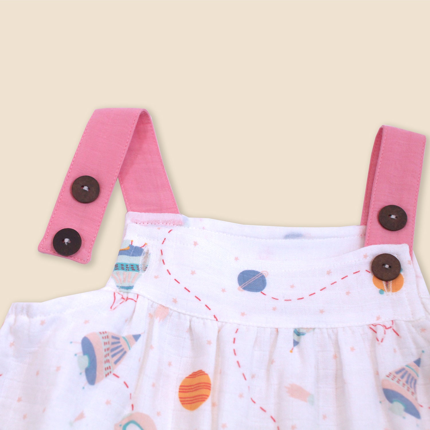Organic Cotton Shoulder Strap Dress with Bloomer Set for Babies - Space Dream by Viverano