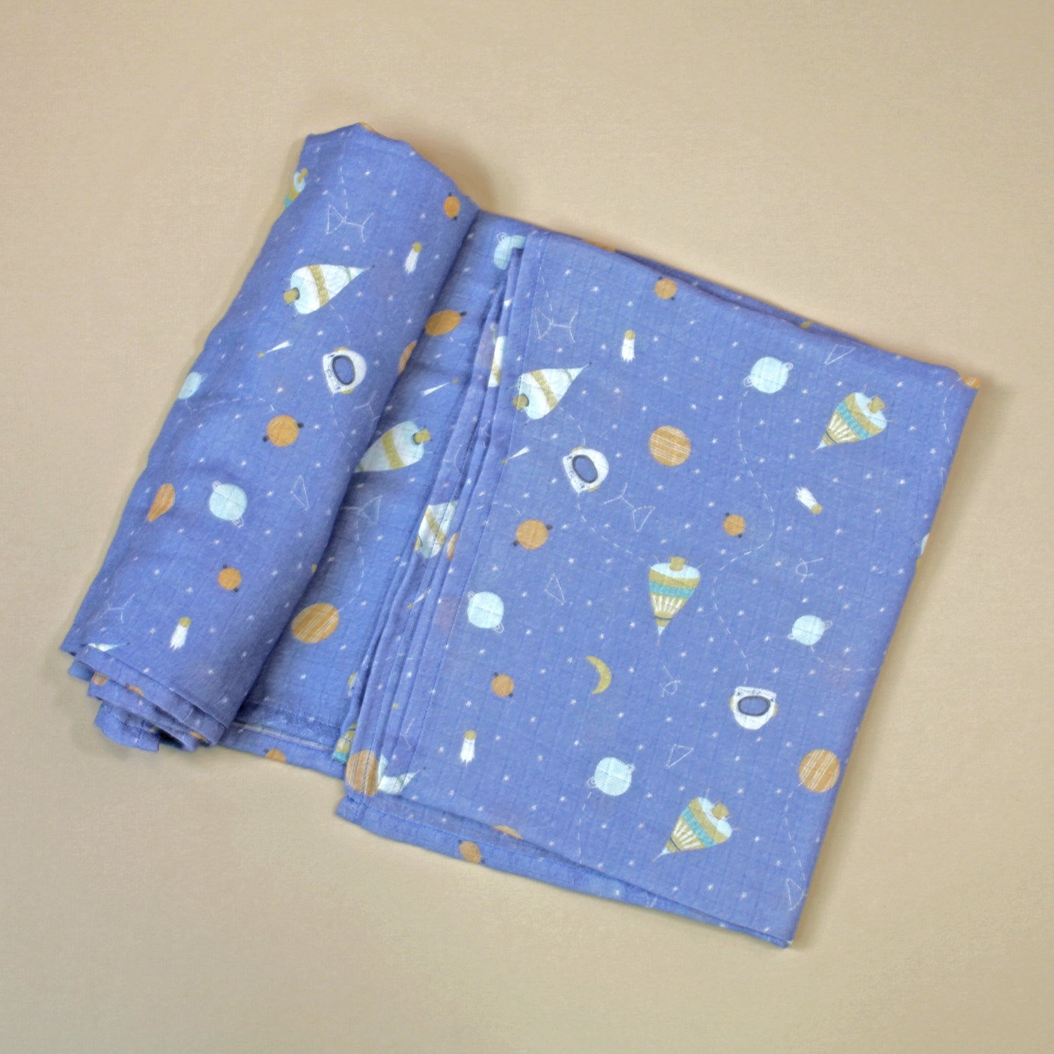 Organic Cotton Baby Swaddle Blanket - Space Dream by Viverano